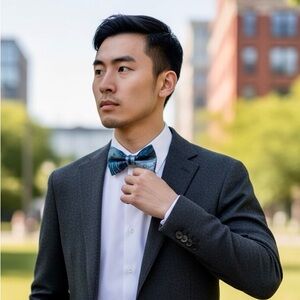 Van Heusen Blue and Black Bow Tie